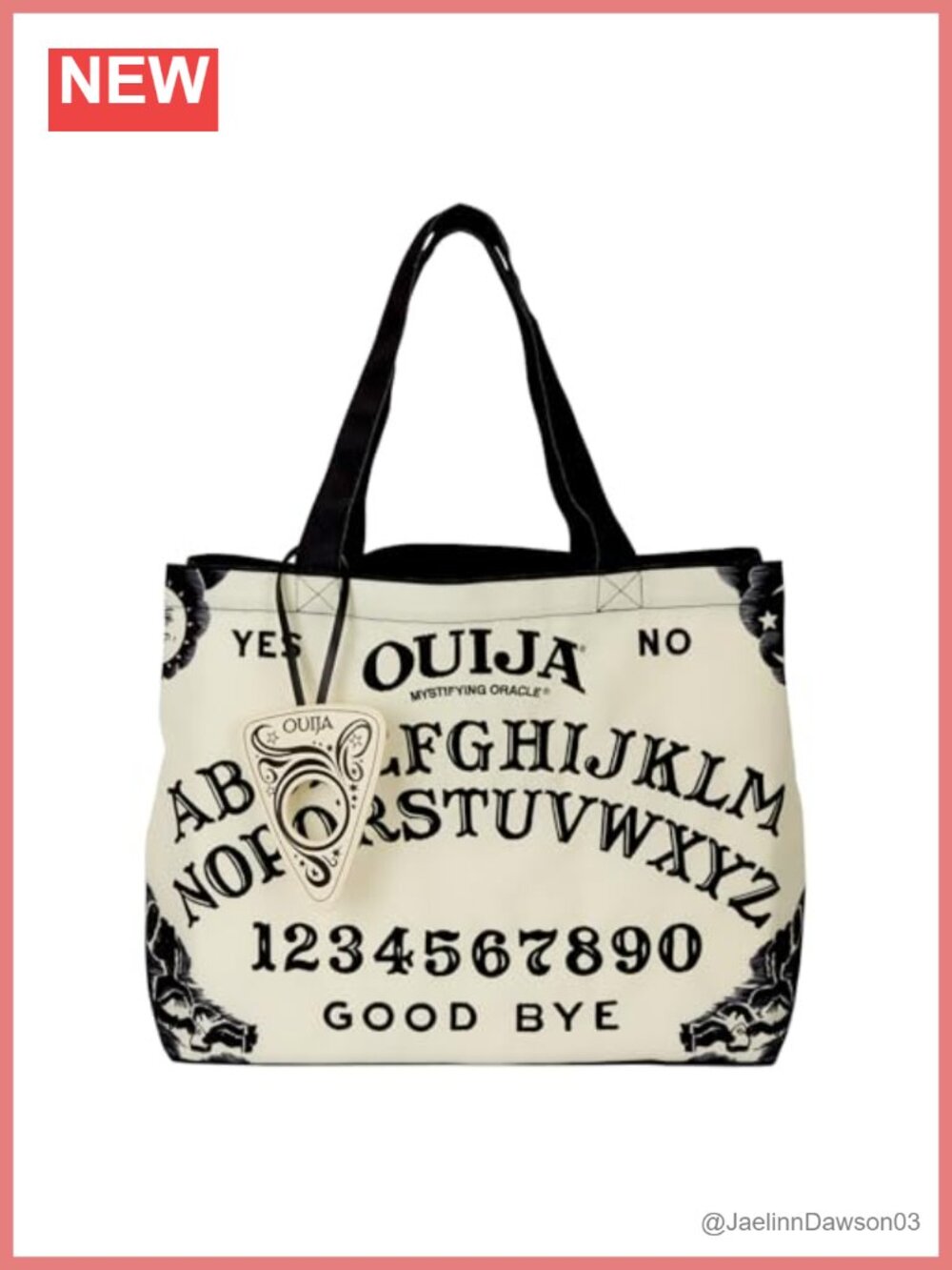 Loungefly Hasbro Ouija Oversize Canvas Tote Bag Glow-in-the-Dark